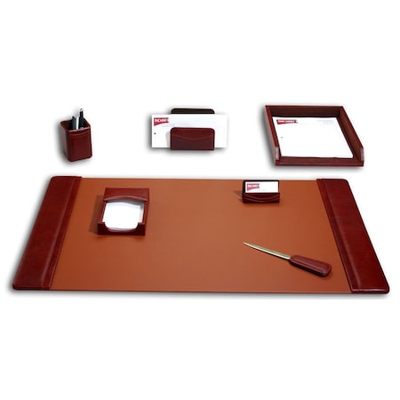Dacasso Mocha Leather 7-Piece Desk Set DF-3004